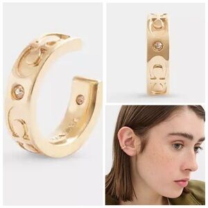 NWT Coach Signature Kissing Ear Cuff Gold